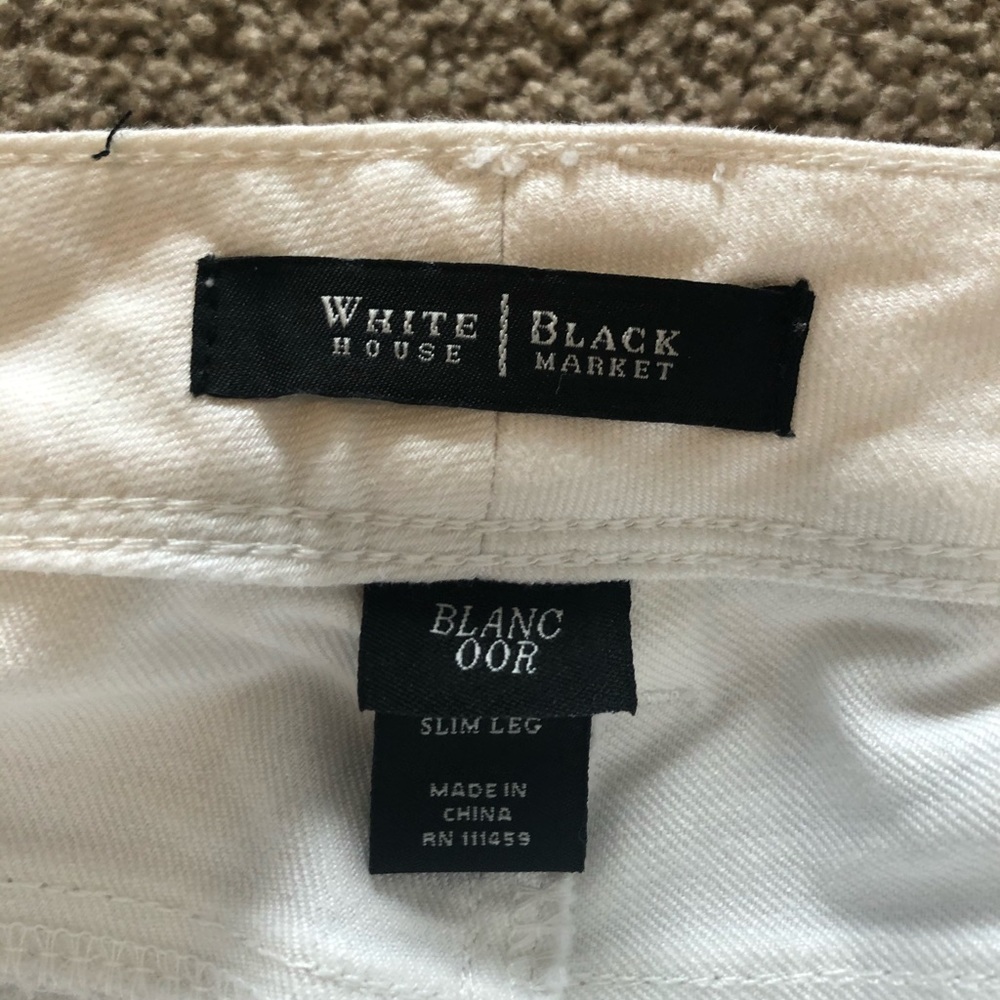White House Black Market Slim Leg White Jeans - Picture 5 of 5